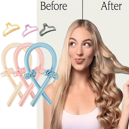 Heatless Curling Rod Headband No Heat Silk Curls Ribbon Hair Rollers Sleeping Soft Lazy Hair Curlers Foam Rod Hair Styling Tools